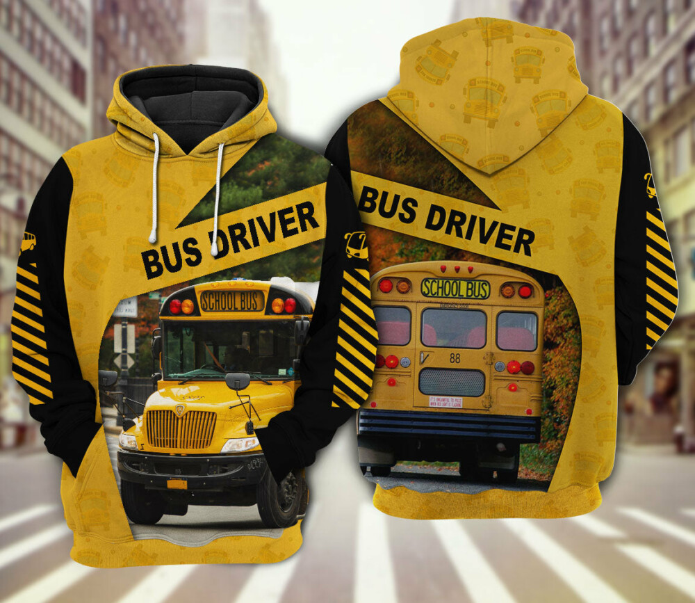 School Bus Driver School Bus With Yellow - Hoodie - Owl Ohh - Owl Ohh