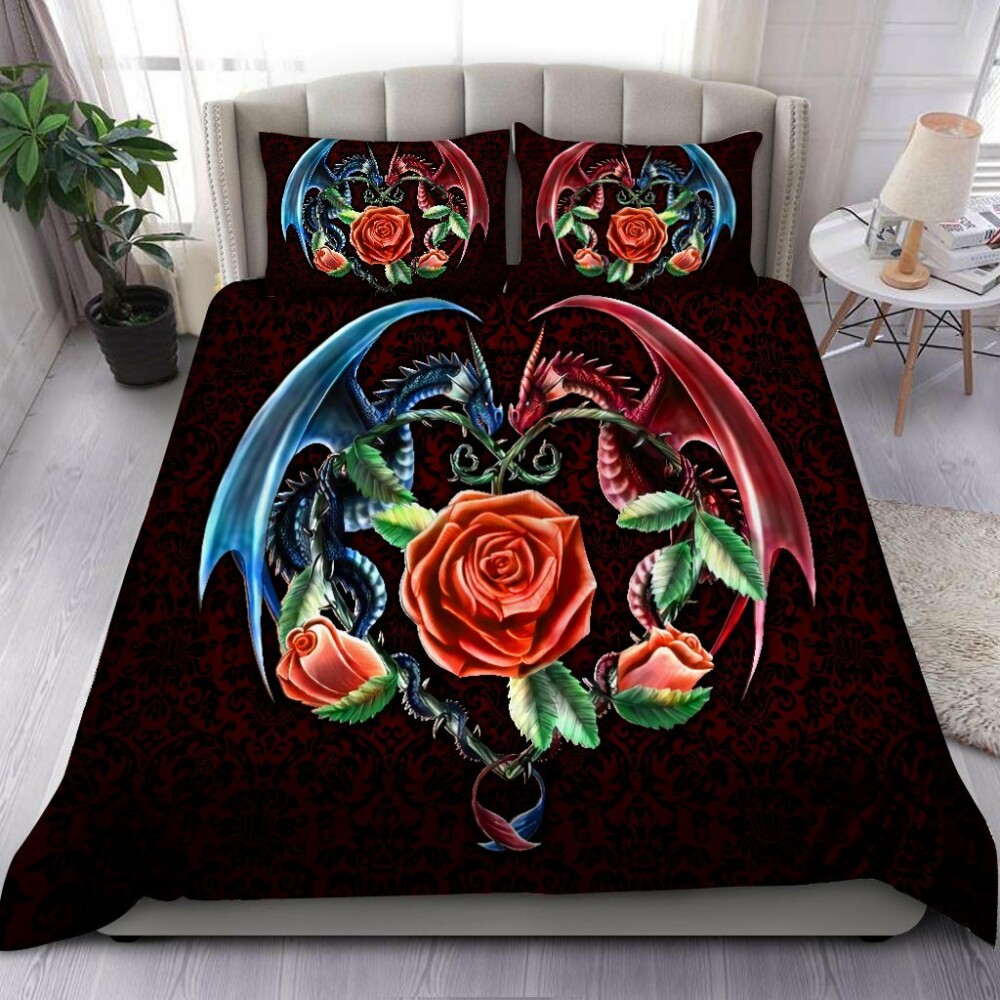 Dragon And Red Rose - Bedding Cover - Owl Ohh - Owl Ohh