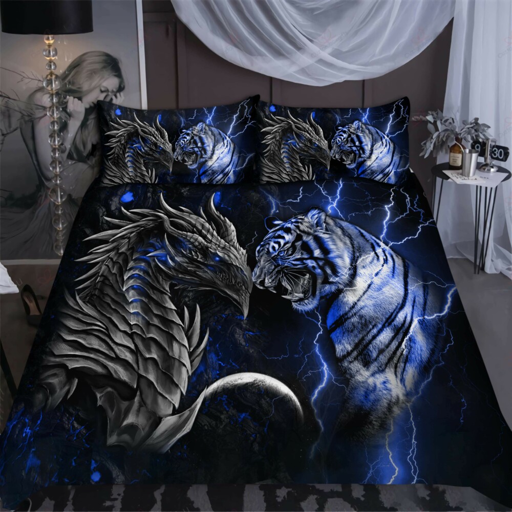Dragon Blue Dragon And Tiger - Bedding Cover - Owl Ohh - Owl Ohh