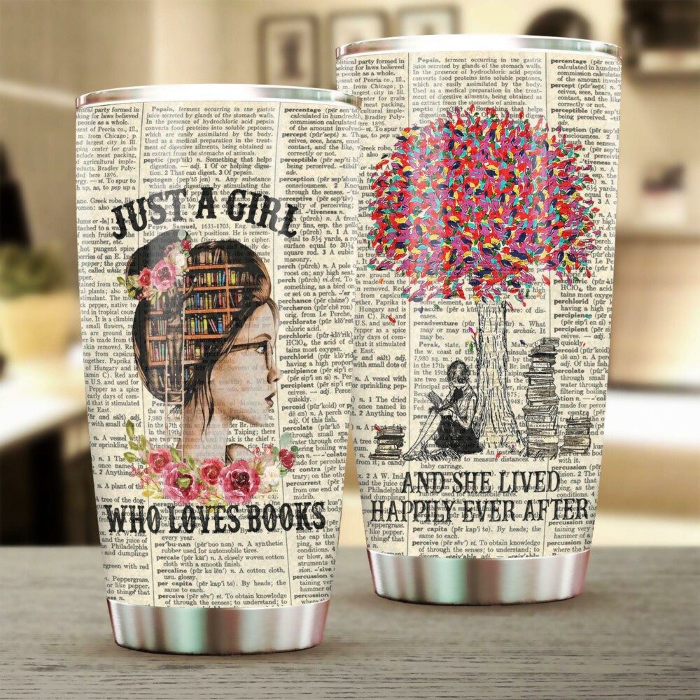 Books Just A Girl Who Loves Books Under Tree - Tumbler - Owl Ohh - Owl Ohh
