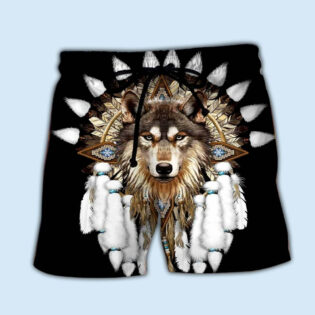Native Wolf Basic Black Style - Beach Short - Owl Ohh - Owl Ohh