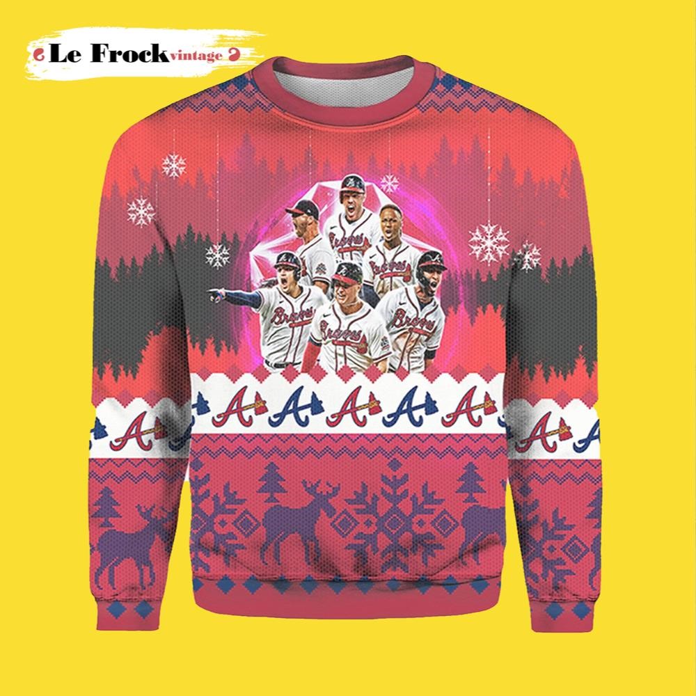 New Let's Go Atlanta Braves Ugly Christmas Sweater - Teeholly