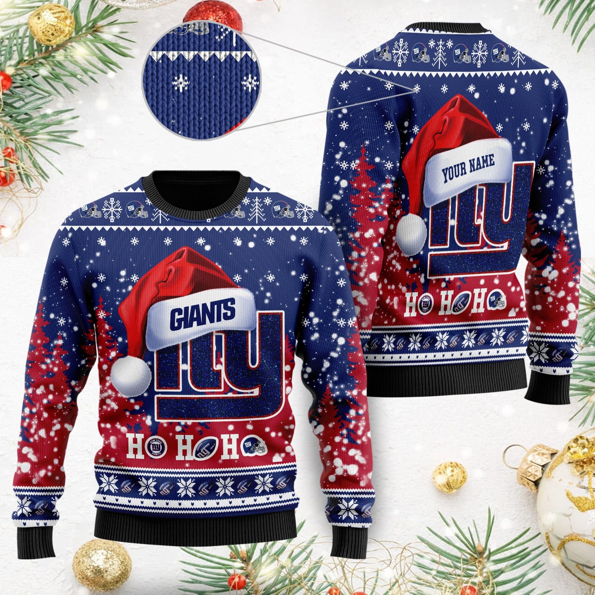 New York Giants Baby Yoda Ugly Christmas Sweater
