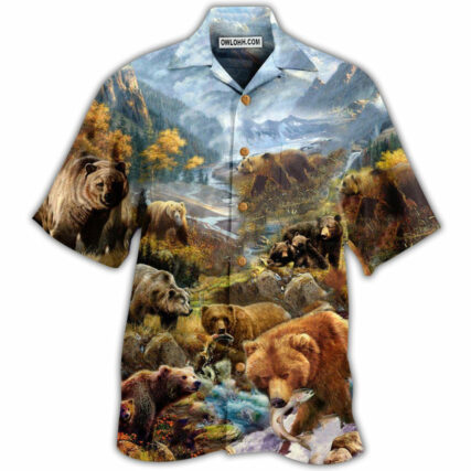 Bear Into The Wild Beautiful Country And Live Happily - Hawaiian Shirt - Owl Ohh - Owl Ohh
