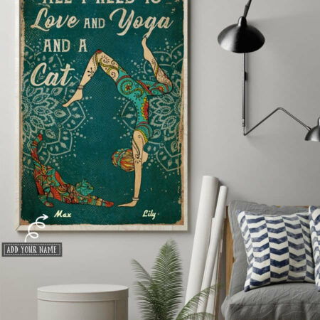 Yoga Best Friend With Blue Style Personalized - Vertical Poster - Owl Ohh - Owl Ohh