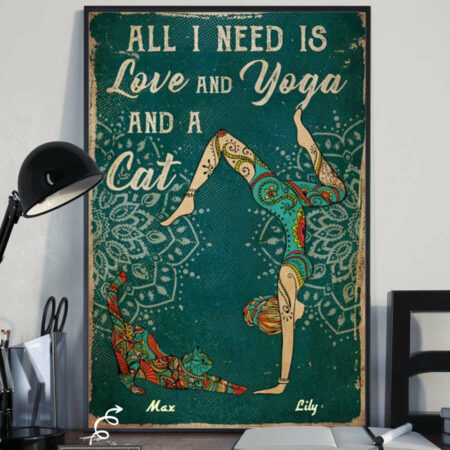 Yoga Best Friend With Blue Style Personalized - Vertical Poster - Owl Ohh - Owl Ohh