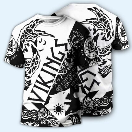 Viking Tattoo Black & White - Hoodie - HOOD01NGA261121