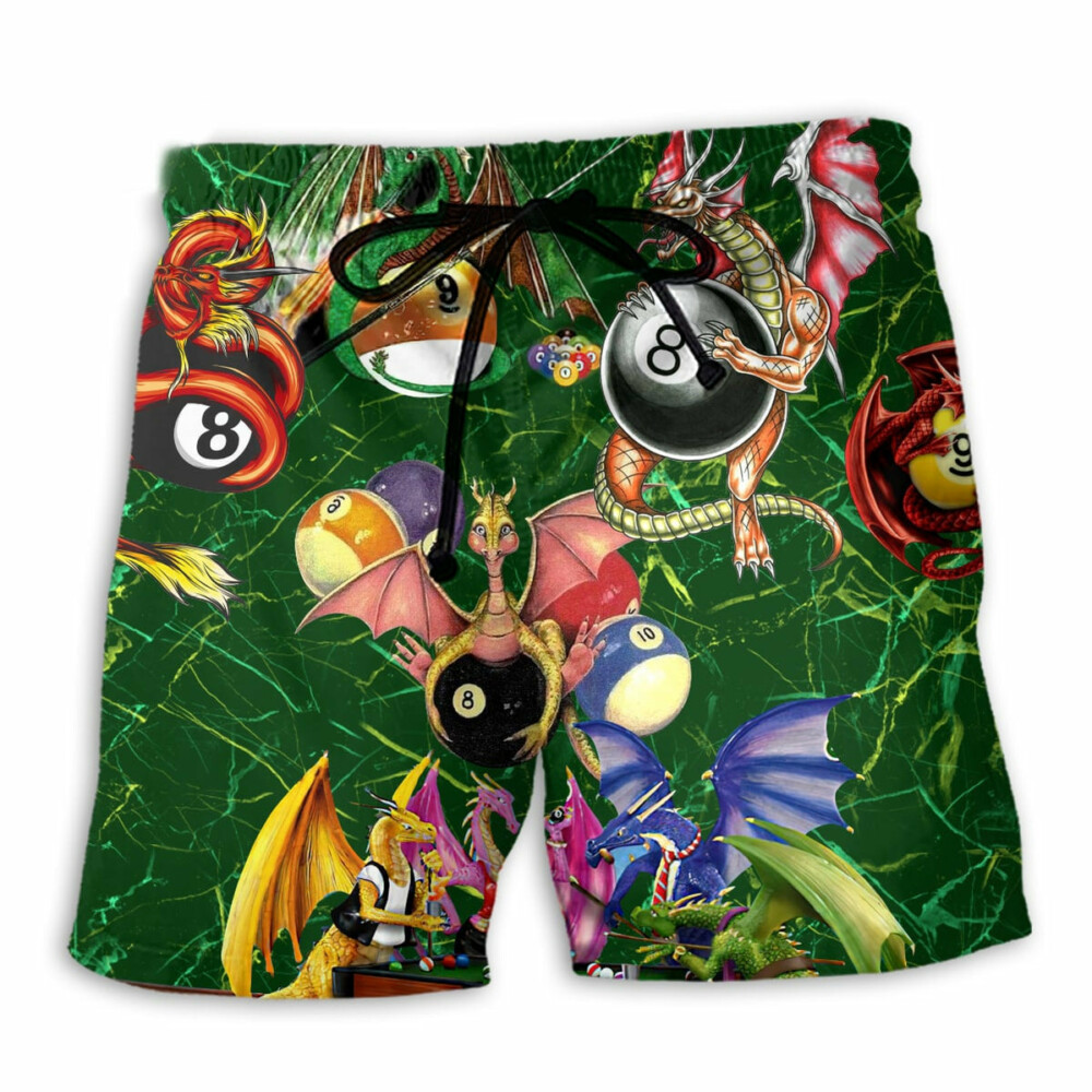 Dragon Billiard Love Life Green - Beach Short - Owl Ohh - Owl Ohh