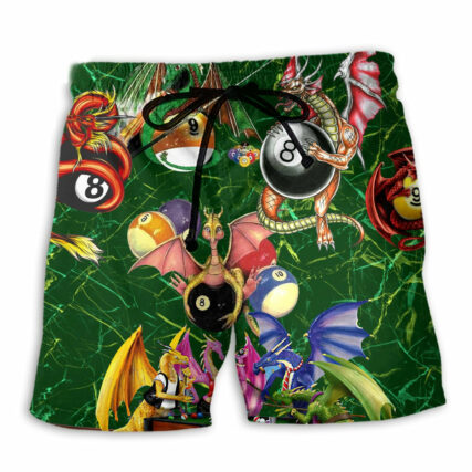Dragon Billiard Love Life Green - Beach Short - Owl Ohh - Owl Ohh