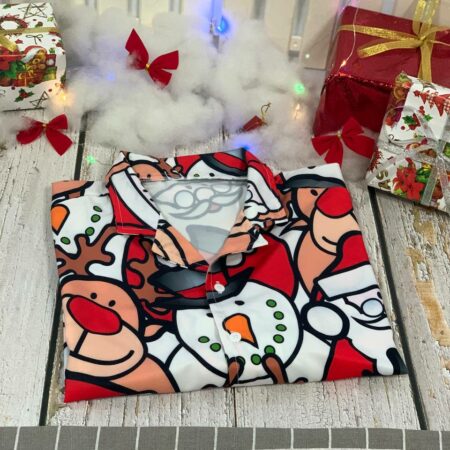 Christmas Cutie Santa And Reindeer Funny Style - Hawaiian Shirt - Owl Ohh - Owl Ohh