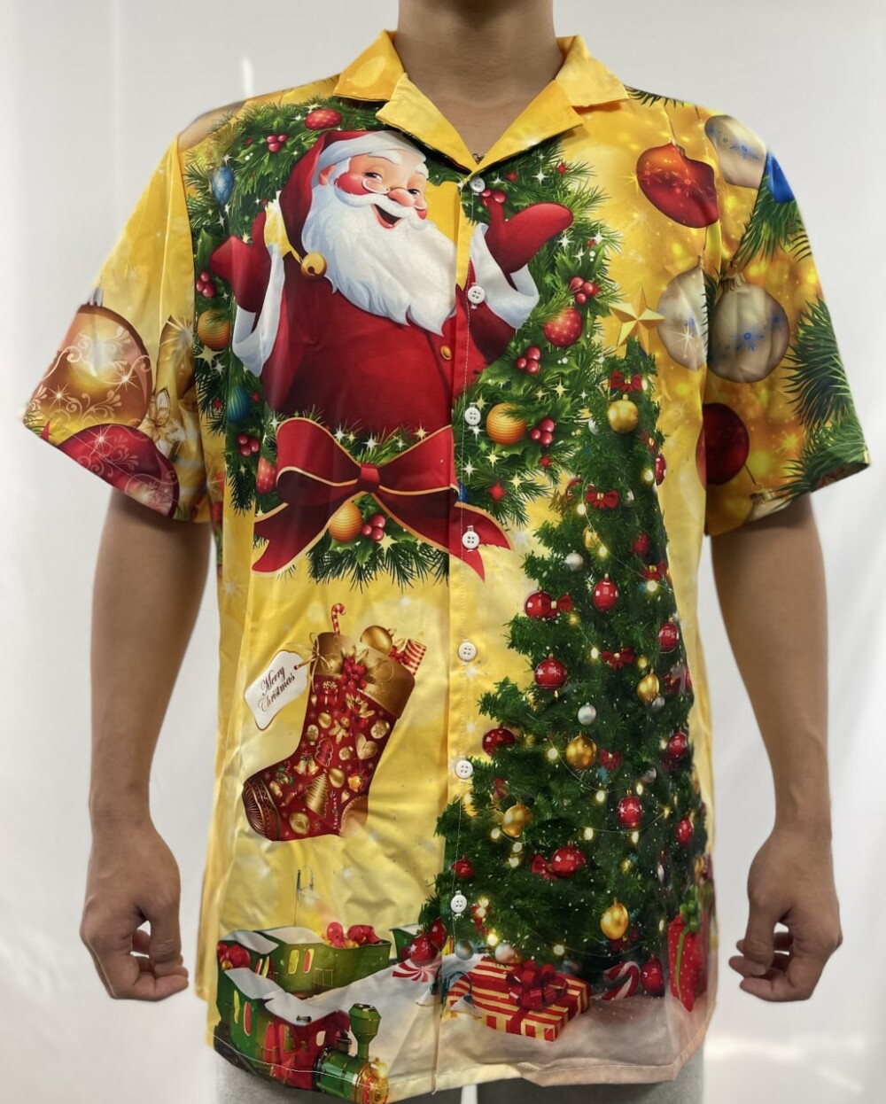 Christmas Tree Yellow Stunning Night - Hawaiian Shirt - Owl Ohh - Owl Ohh