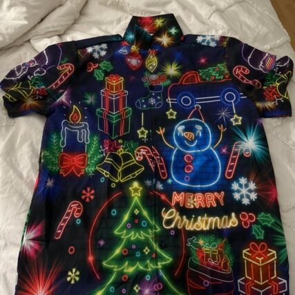 Christmas Bright Neon Lighting - Hawaiian Shirt - Owl Ohh - Owl Ohh