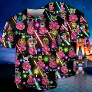 Dog Of DN Funny Dog Flower Neon Style Lovers Dog - Baseball Jersey - Owl Ohh-Owl Ohh