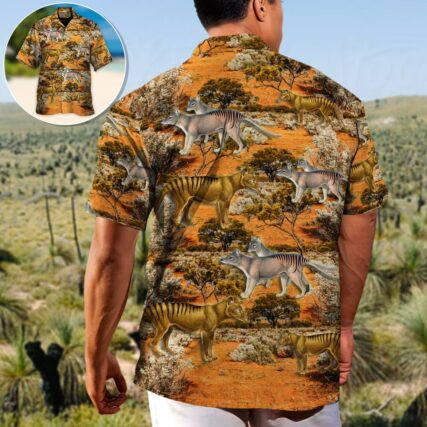 Thylacine Tiger Australian Bush - Hawaiian Shirt - Owl Ohh-Owl Ohh