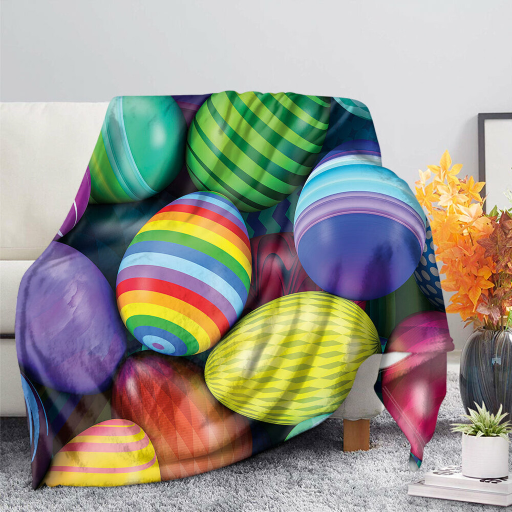 Easter 's Day Pile Of Colorful Easter Eggs Print Style - Flannel Blanket - Owl Ohh - Owl Ohh