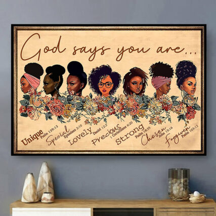 Black Woman God Says You Are Black Woman - Horizontal Poster - Owl Ohh - Owl Ohh