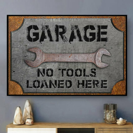 Mechanic Garage No Tools Loaned Here - Horizontal Poster - Owl Ohh - Owl Ohh
