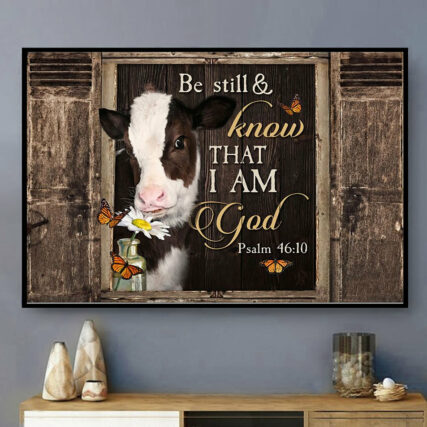 Cow Be Still And Know That - Horizontal Poster - Owl Ohh - Owl Ohh
