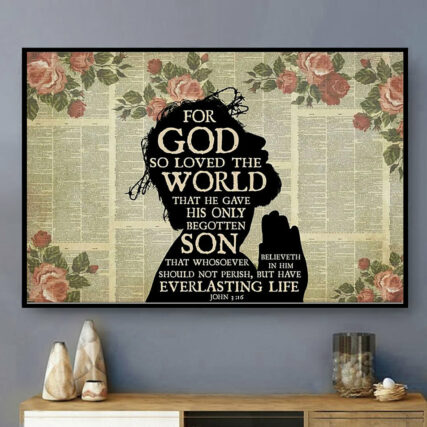 Jesus Christian For God So Loved The World - Horizontal Poster - Owl Ohh - Owl Ohh