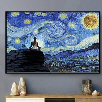 Yoga Love Peace Art Style - Horizontal Poster - Owl Ohh - Owl Ohh