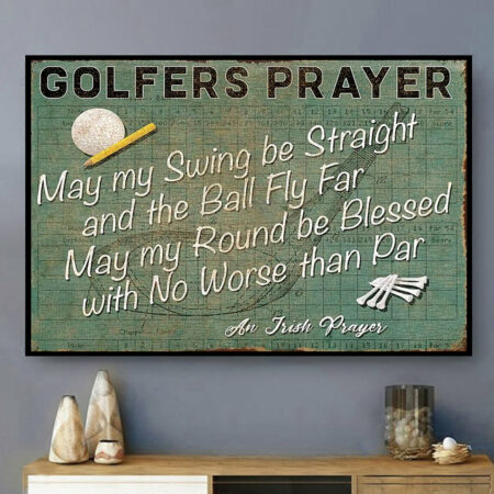 Golf Golfers Prayer Writer - Horizontal Poster - Owl Ohh - Owl Ohh