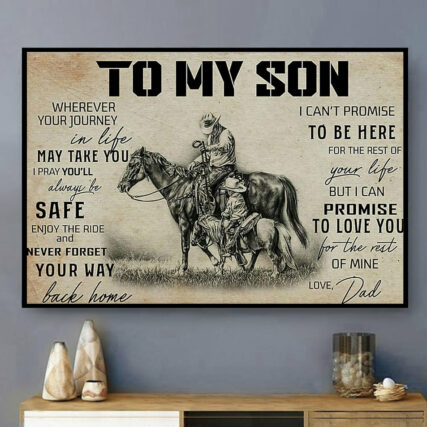 Horse To My Son Promise To Love You - Horizontal Poster - Owl Ohh - Owl Ohh