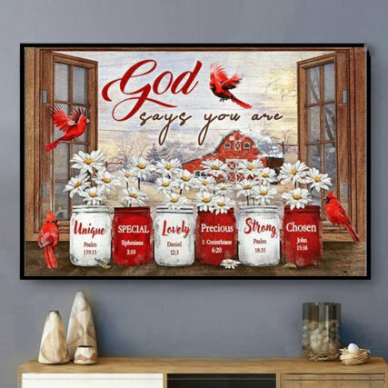 Cardinal God Says You Are - Horizontal Poster - Owl Ohh - Owl Ohh