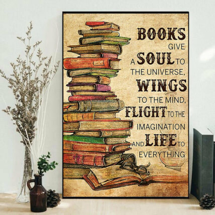 Book Give A Soul To The Universe Wings To The Mind - Vertical Poster - Owl Ohh - Owl Ohh