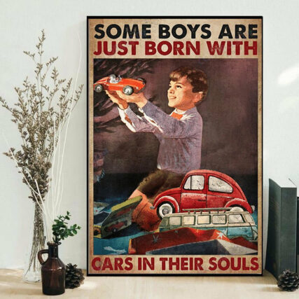 Car Boy Play Cars In Their Souls - Vertical Poster - Owl Ohh - Owl Ohh