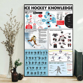 Hockey Ice Hockey Knowledge Simple Style - Vertical Poster - Owl Ohh - Owl Ohh