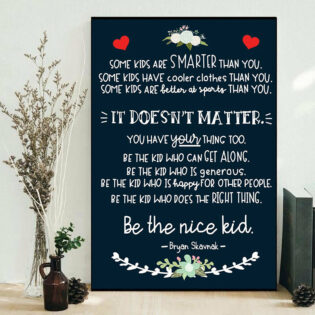 Floral Be The Nice Kid Floral - Vertical Poster - Owl Ohh - Owl Ohh