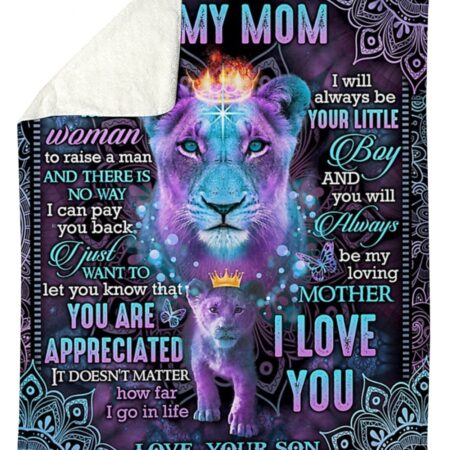 Lion Love To My Mom You Are The World - Flannel Blanket - Owl Ohh - Owl Ohh