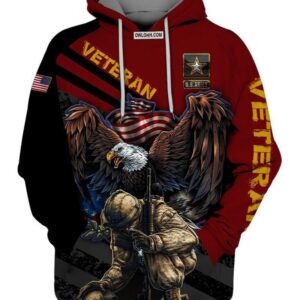 Veteran Army Never Forget Memory Red Style - Hoodie - Owl Ohh - Owl Ohh