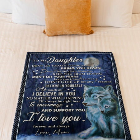 Wolf I Believe In You Amazing Gift For Daughter I Love You - Flannel Blanket - Owl Ohh - Owl Ohh