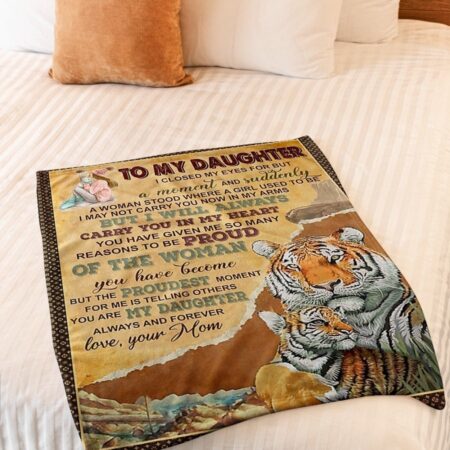 Tiger I Will Always Carry You Great Gift For Daughter - Flannel Blanket - Owl Ohh - Owl Ohh