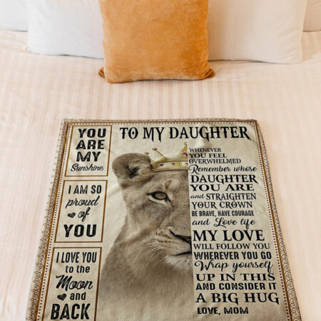 Lion You Are My Sunshine Special Gift For Daughter - Flannel Blanket - Owl Ohh - Owl Ohh