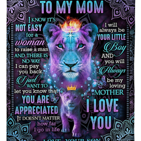 Lion Love To My Mom You Are The World - Flannel Blanket - Owl Ohh - Owl Ohh
