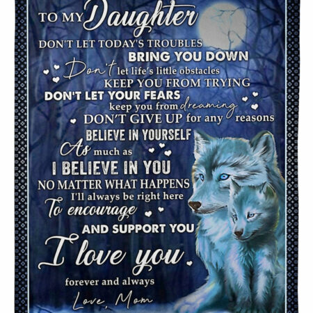 Wolf I Believe In You Amazing Gift For Daughter I Love You - Flannel Blanket - Owl Ohh - Owl Ohh