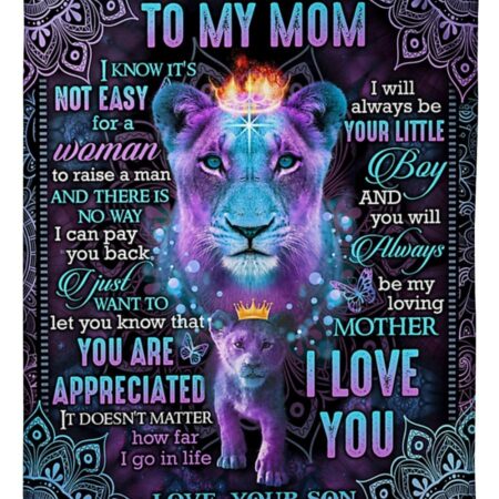 Lion You Will Always Be My Loving Mother Your Little Boy - Flannel Blanket - Owl Ohh - Owl Ohh
