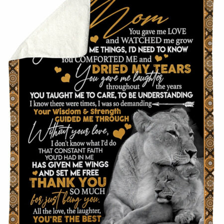 Lion Love To My Mom Big Hug From Me -Flannel Blanket - Owl Ohh - Owl Ohh