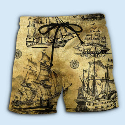 To Go Sailing Vintage Sail - Beach Short - Owl Ohh - Owl Ohh