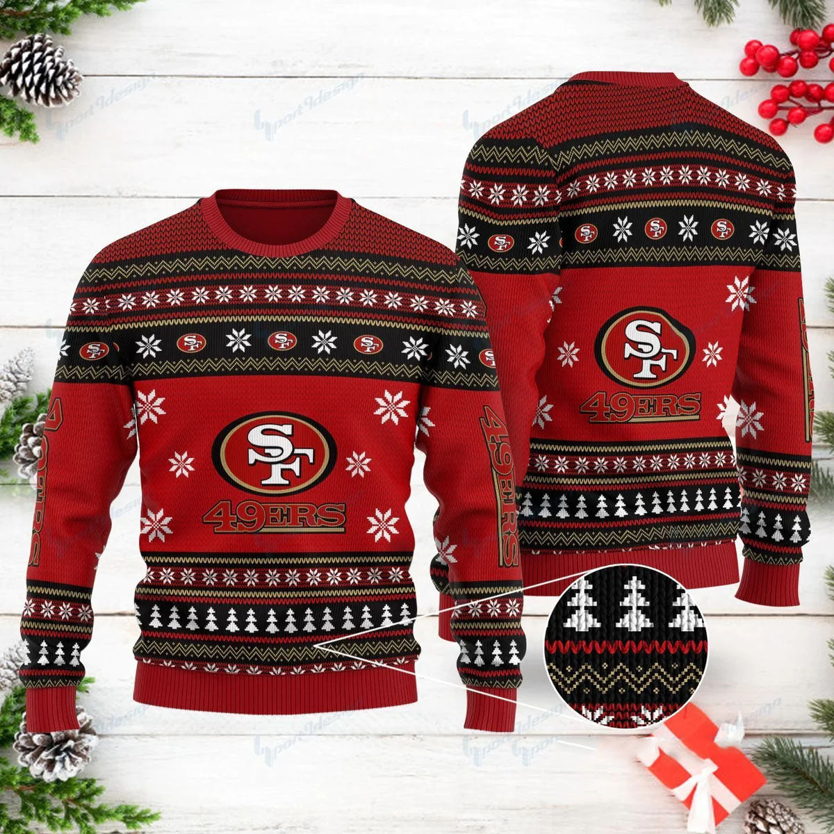 San Francisco 49ers Football Ugly Christmas Sweater Custom Sweatshirt  Apparel - OwlOhh - Owl Ohh
