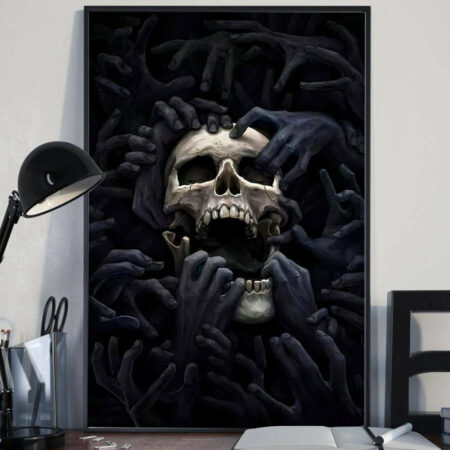 Skull Black Skull Cool Strong - Vertical Poster - Owl Ohh - Owl Ohh