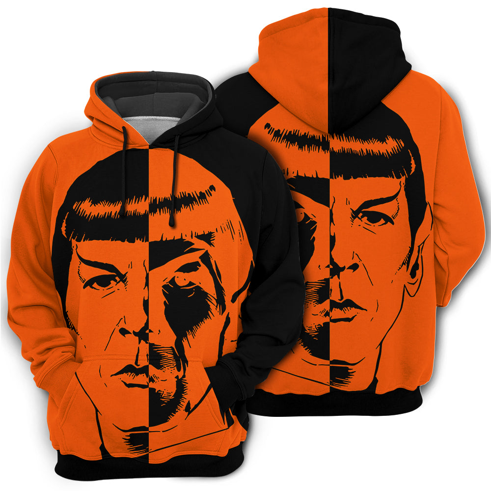 Halloween Star Trek Spock Two-Faced - Hoodie - Owl Ohh-Owl Ohh