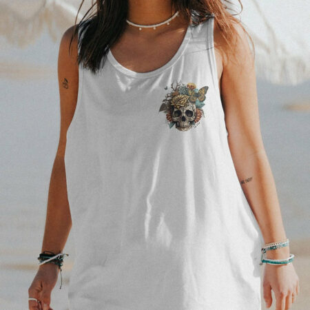 I HAVE THREE SIDES VINTAGE FLOWER SKULL ALL OVER PRINT - TLTR1804232