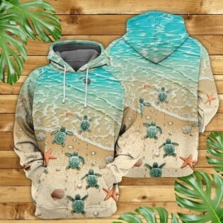 Turtle love sea and sand - Hoodie