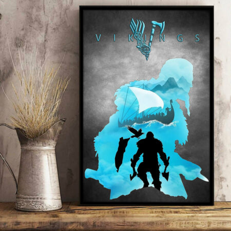 Viking Warrior Dark Sky - Vertical Poster - Owl Ohh - Owl Ohh
