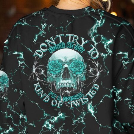 DON'T TRY TO FIGURE ME OUT ROSE SKULL THUNDER ALL OVER PRINT - TLTM0712222