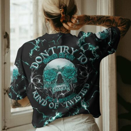 DON'T TRY TO FIGURE ME OUT ROSE SKULL THUNDER ALL OVER PRINT - TLTM0712222