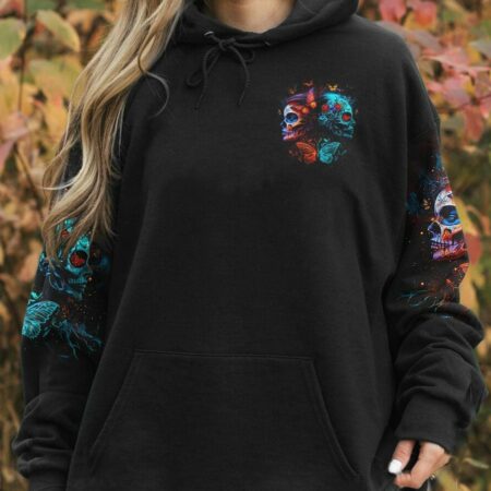 DON'T TRY TO FIGURE ME OUT TWO FACED SKULL ALL OVER PRINT - TLTR0404235
